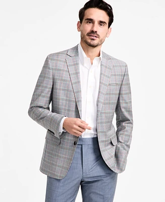 B by Brooks Brothers Men's Plaid Wool-Blend Stretch Regular-Fit Sports Coat