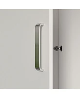Famapy White 2-Doors Armoire Wardrobe with Hanging Rod and Storage Shelves