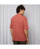 Campus Sutra Men's Terracotta Orange Utility Knit Shirt