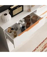 Homsee 6-Drawers White Paint Dresser Vanity Cabinet Organizer