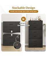Sugift 2-Drawer Stackable Horizontal Storage Cabinet Dresser Chest with Handles