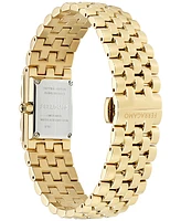 Ferragamo Women's Secret Diamond (3/4 ct. t.w.) Gold Ion Plated Stainless Steel Bracelet Watch 19x30mm