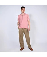 Campus Sutra Men's Blush Pink Ruched Shirt