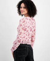 Self Esteem Juniors' Lace Peplum Top