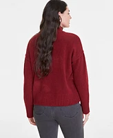 On 34th Women's Mock-Neck Jersey Roll-Trim Sweater, Exclusively at Macy's