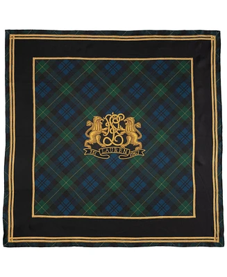 Lauren Ralph Holiday Plaid Logo Square Scarf