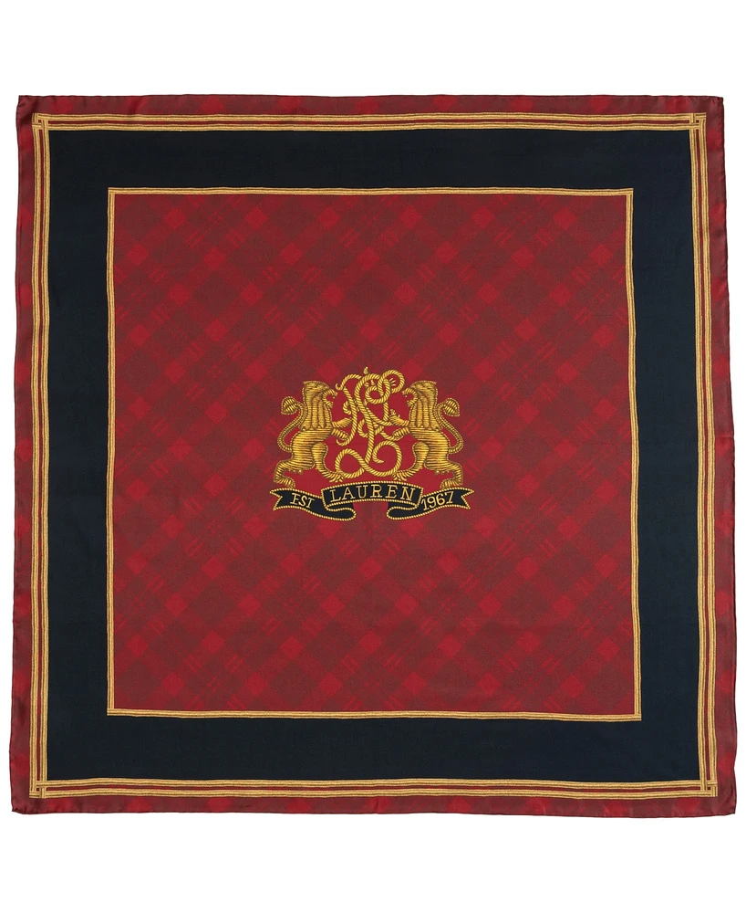 Lauren Ralph Lauren Holiday Plaid Logo Square Scarf