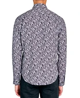 Society of Threads Men's Regular-Fit Non-Iron Performance Stretch Paisley Print Button-Down Shirt