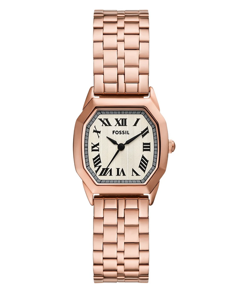 Fossil Women's Harlow Three-Hand Rose Gold-Tone Stainless Steel Watch, 27mm