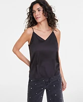 On 34th Women's Satin V-Neck Inset-Panel Tank, Created for Macy's