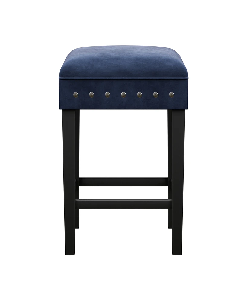 Hillsdale 26.25" Wood and Upholstered Cassidy Backless Counter Height Stool