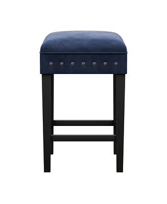 Hillsdale 26.25" Wood and Upholstered Cassidy Backless Counter Height Stool