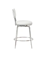 Hillsdale 37.25" Metal and Upholstered Baltimore Swivel Counter Height Stool