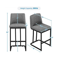 Yaheetech Set of 2 Bar Stools Kitchen Counter Chairs