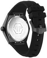 Philipp Plein Men's The Skull Spikes Black Silicone Strap Watch 45mm