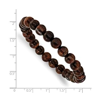 Chisel 8mm Tiger's Eye Agate Beaded Stretch Bracelet