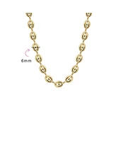 Bling Jewelry Yellow Gold Plated Nautical Anchor Link Puff Mariner Chain Choker Necklace For Women 6MM Wide 15Inch