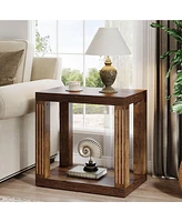 Tribesigns End Table Set of 2 for Living Room, 2-Tier Rectangle Side Table with Storage Shelf, All