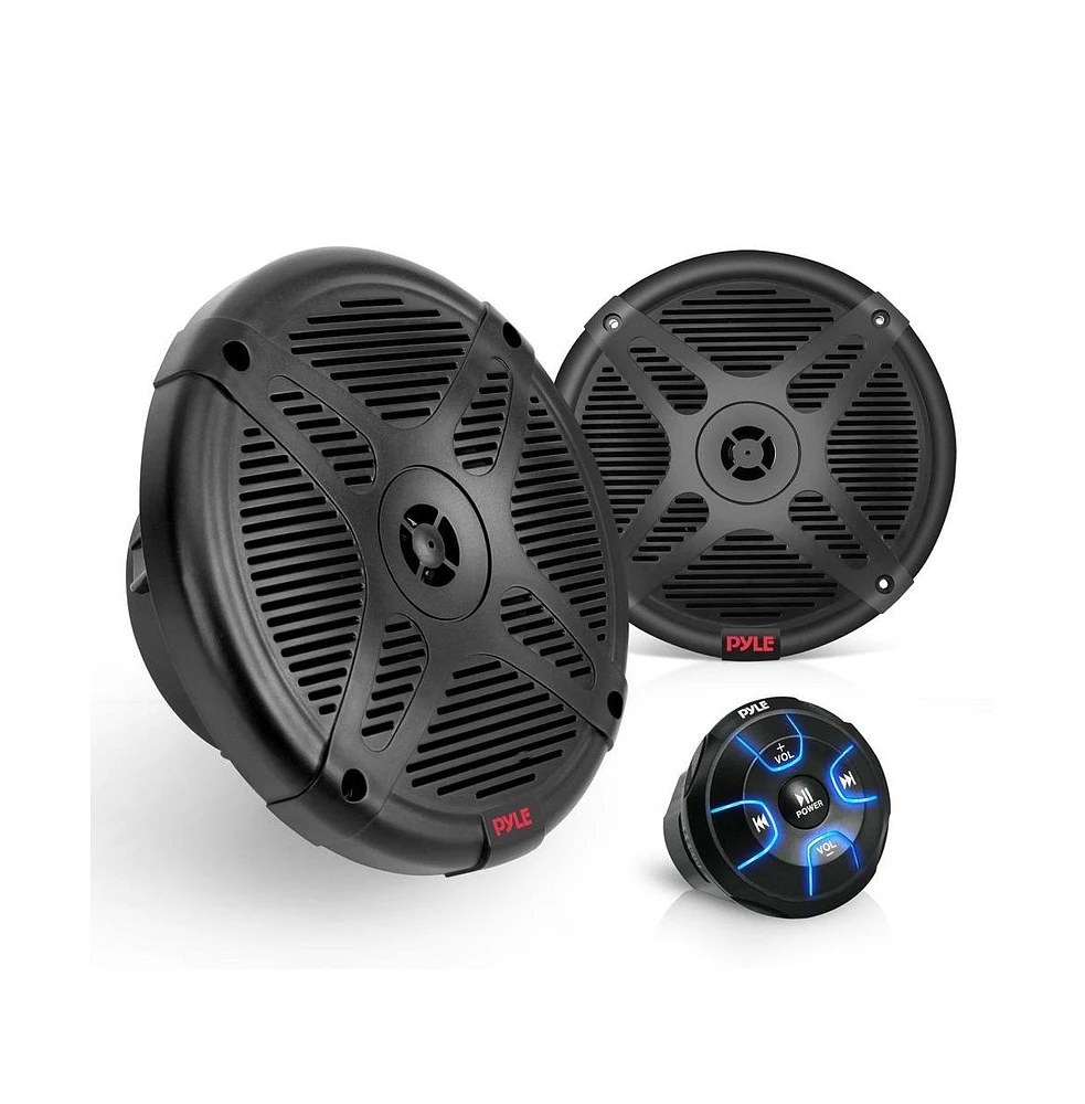 Pyle Waterproof-Rated Marine Speaker Kit, 6.5" Speakers, 600 Watt with Bluetooth