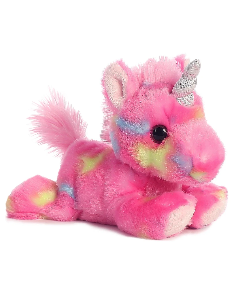 Aurora Small Jellyroll Unicorn Bright Fancies Vibrant Plush Toy Pink 7"