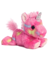 Aurora Small Jellyroll Unicorn Bright Fancies Vibrant Plush Toy Pink 7"