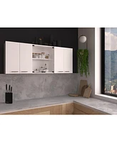 Depot E-shop Oceana 150 Wall Double Door Cabinet With Glass, Four Interior Shelves, Glass Cabinet