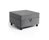 gaomon Chenille Storage Ottoman Module for Modular Sectional Sofa, Square Ottoman Module for Sectional Sleeper Sofa, Gray