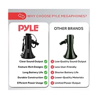 Pyle Megaphone Speaker with Led Lights, Rechargeable Battery, and Siren Alarm