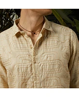 Campus Sutra Men's Khaki Beige Curve-Lined Shirt