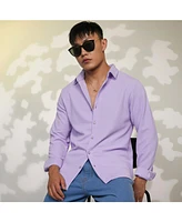 Campus Sutra Men's Lilac Stripe-Creased Shirt