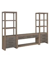 Portmore 60" Wood 3PC Tv Console Set (60" Console, 2 Piers)