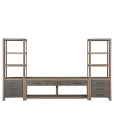 Portmore 80" Wood 3PC Tv Console Set (80"Console, 2 Piers) - Two