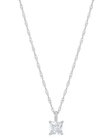 Diamond Princess Solitaire 18" Pendant Necklace (3/8 ct. t.w.) 14k Gold