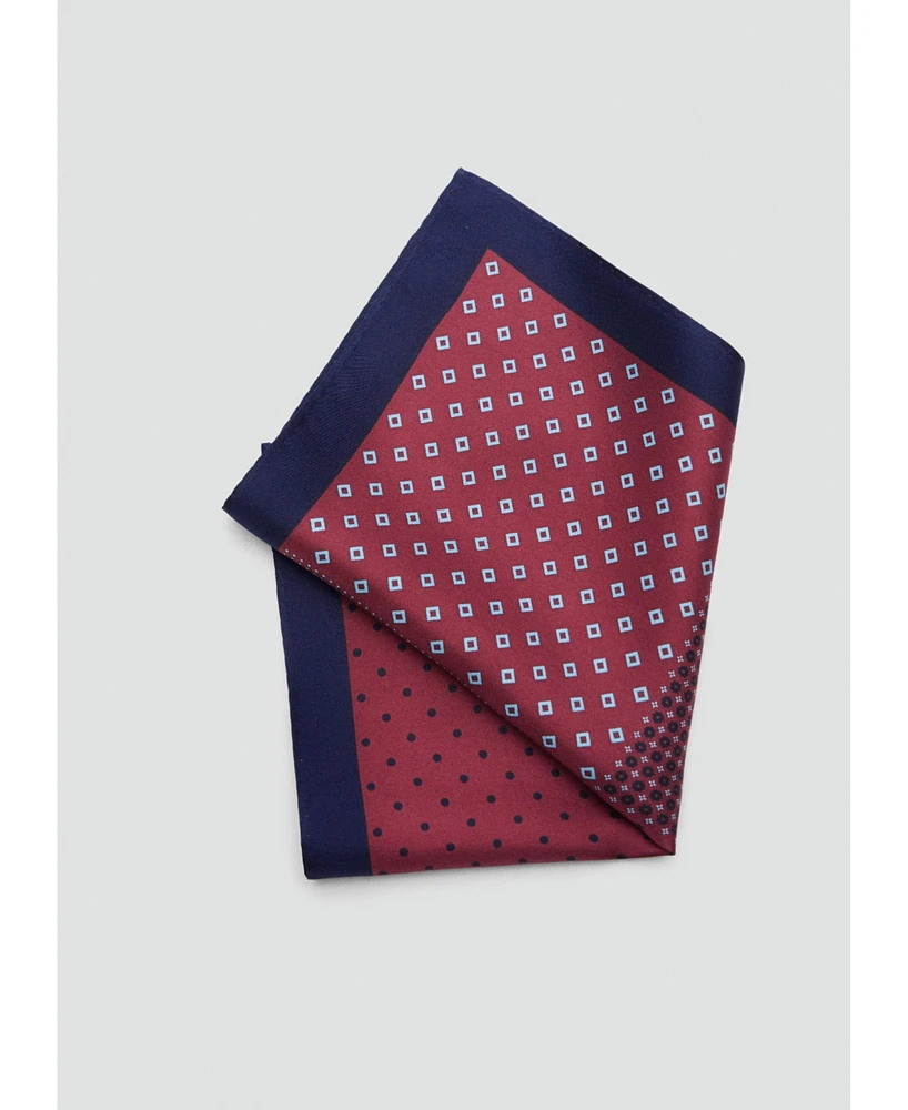 Mango Men's Printed Silk Pocket Square