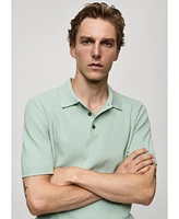 Mango Men's Structured Fine-Knit Polo Shirt