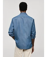 Mango Men's Cotton Chambray Shirt