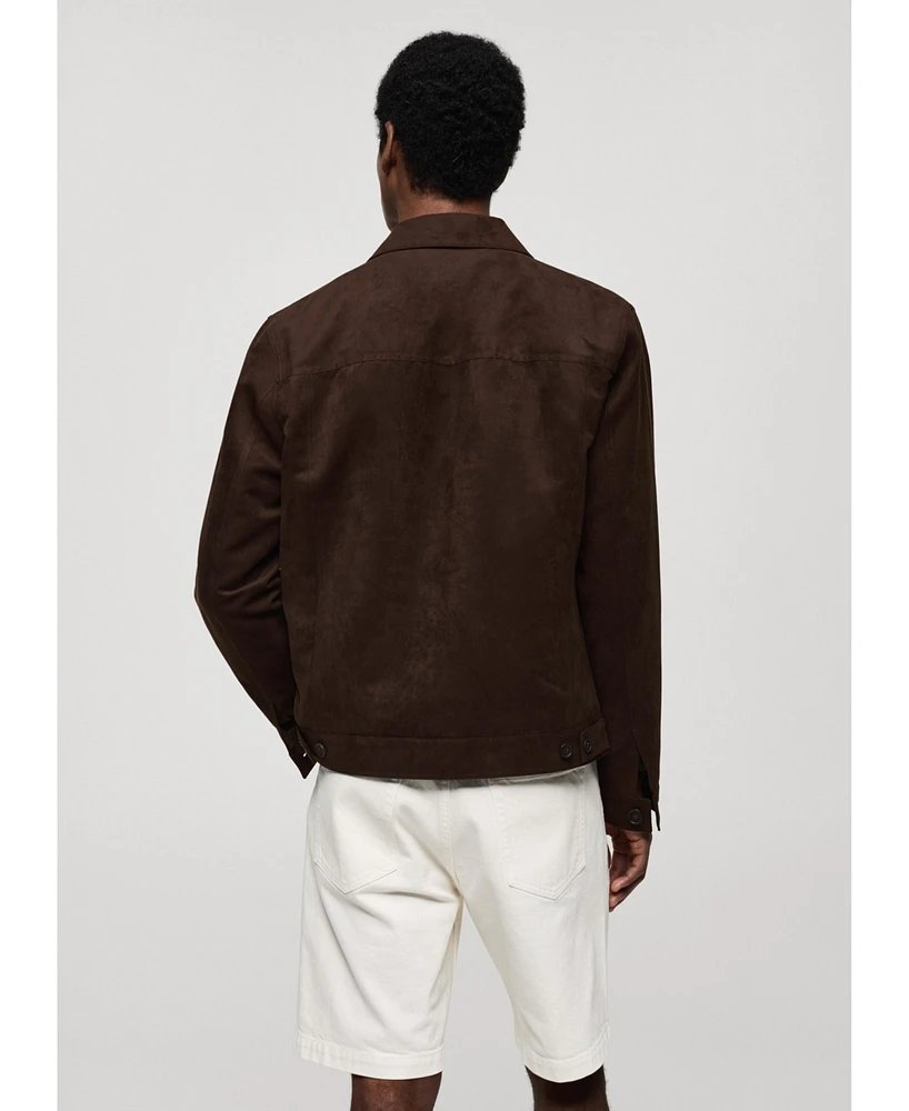 Mango Men's Pockets Detail Suede-Effect Jacket