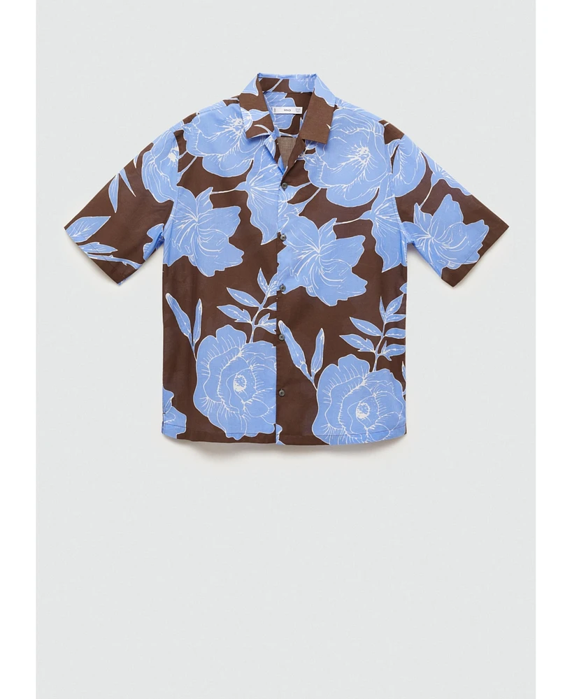 Mango Men's Printed Cotton Shirt