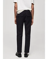 Mango Men's Textured Cotton Pants