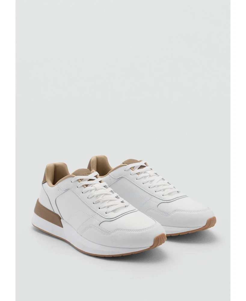 Mango Men's Leather Mixed Sneakers