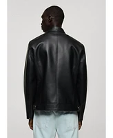 Mango Men's Nappa Leather-Effect Jacket