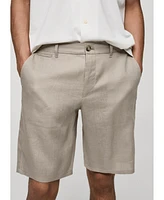 Mango Men's Linen Bermuda Shorts