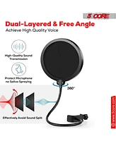 5 Core Recording Microphone Podcast Bundle • Professional Condenser Cardioid Mic Kit • w Desk Stand - Rm 7 Blu