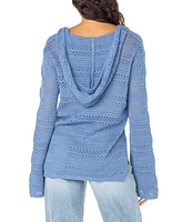 Roxy Juniors' Hippie Love Crochet Wide-Sleeve Hooded Sweater