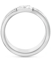 Effy Men's Zircon Multirow Etched Band (1-1/5 ct. t.w.) in Sterling Silver