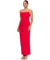 Betsy & Adam Women's Ruched Strapless Gown