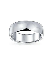 Bling Jewelry Simple Polished Wide Dome .925 Sterling Silver Band Ring 6MM