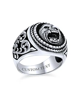 Bling Jewelry Big Jungle Ape Gorilla Head Signet Ring Solid .925 Sterling Silver