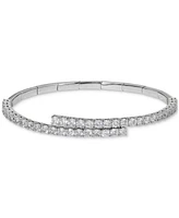 Eliot Danori Silver-Tone Cubic Zirconia Bypass Wrap Bracelet, Created for Macy's