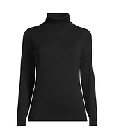 Lands' End Women's Fine Gauge Cotton Turtleneck Sweater